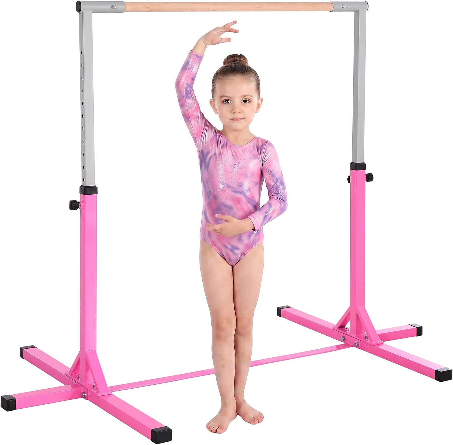 HOMCOM Gymnastics Bar 92-150 cm Height Adjustable for Kids
