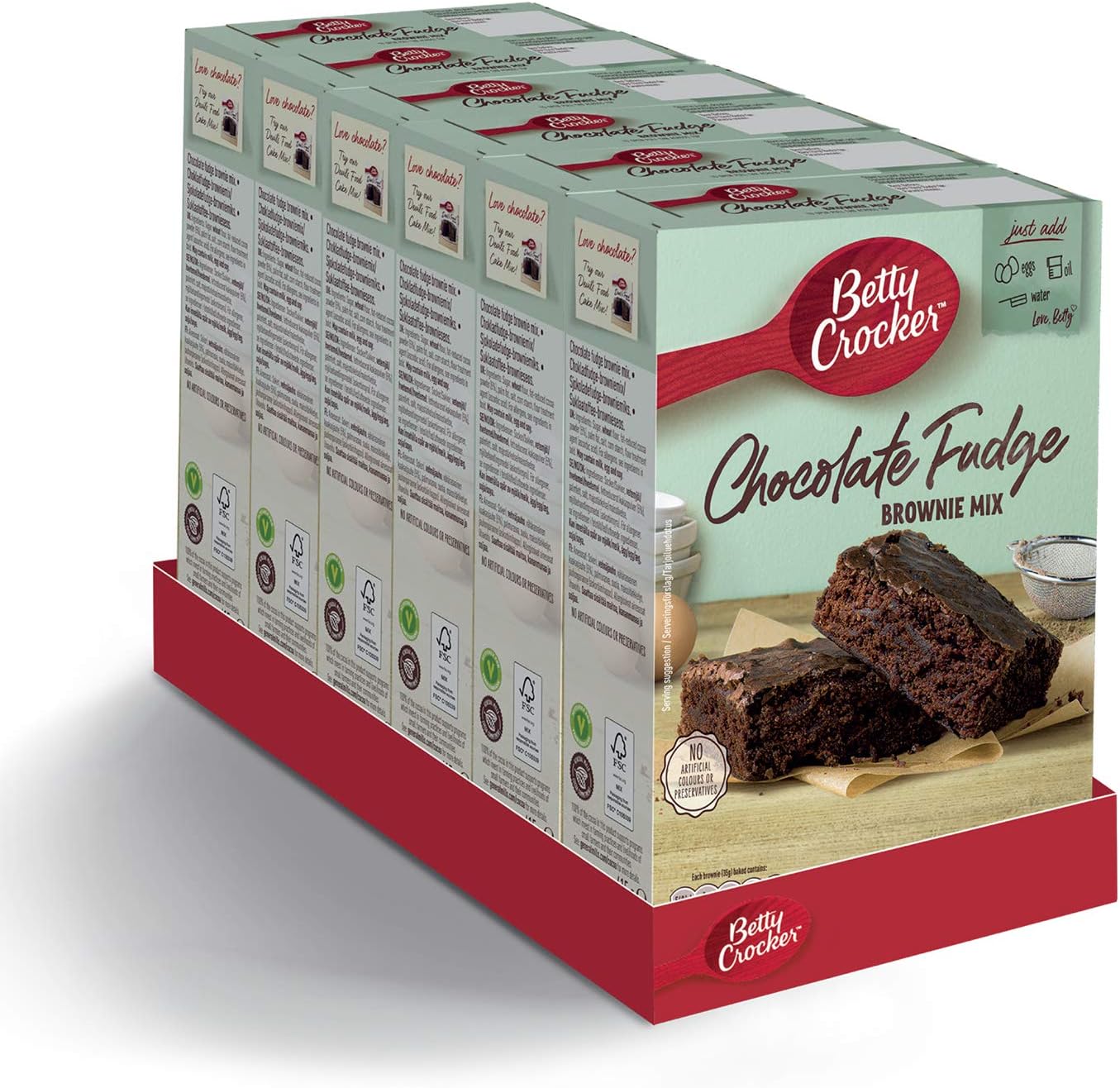 Betty Crocker Chocolate Fudge Brownie Cake Mix 415g (Pack of 6)