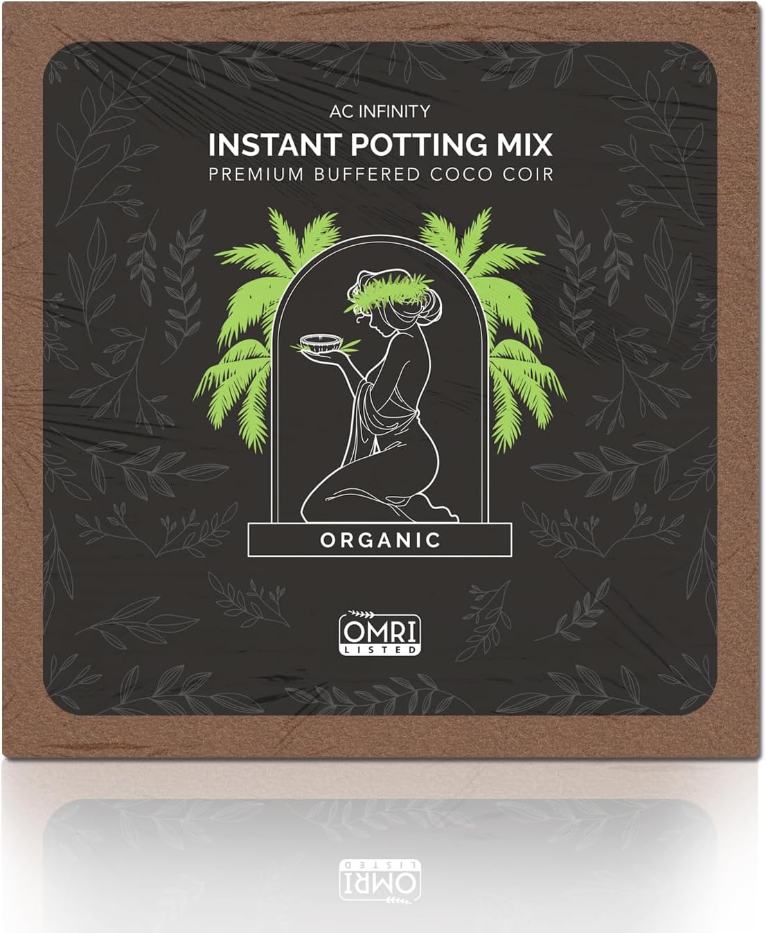 AC Infinity Instant Potting Mix, 2 lb. Premium Buffered Coco Coir Brick, Coconut Compost as Potting Soil Omri Listed, Low EC and pH Balance for Hydroponics Plant Growing and Propagation
