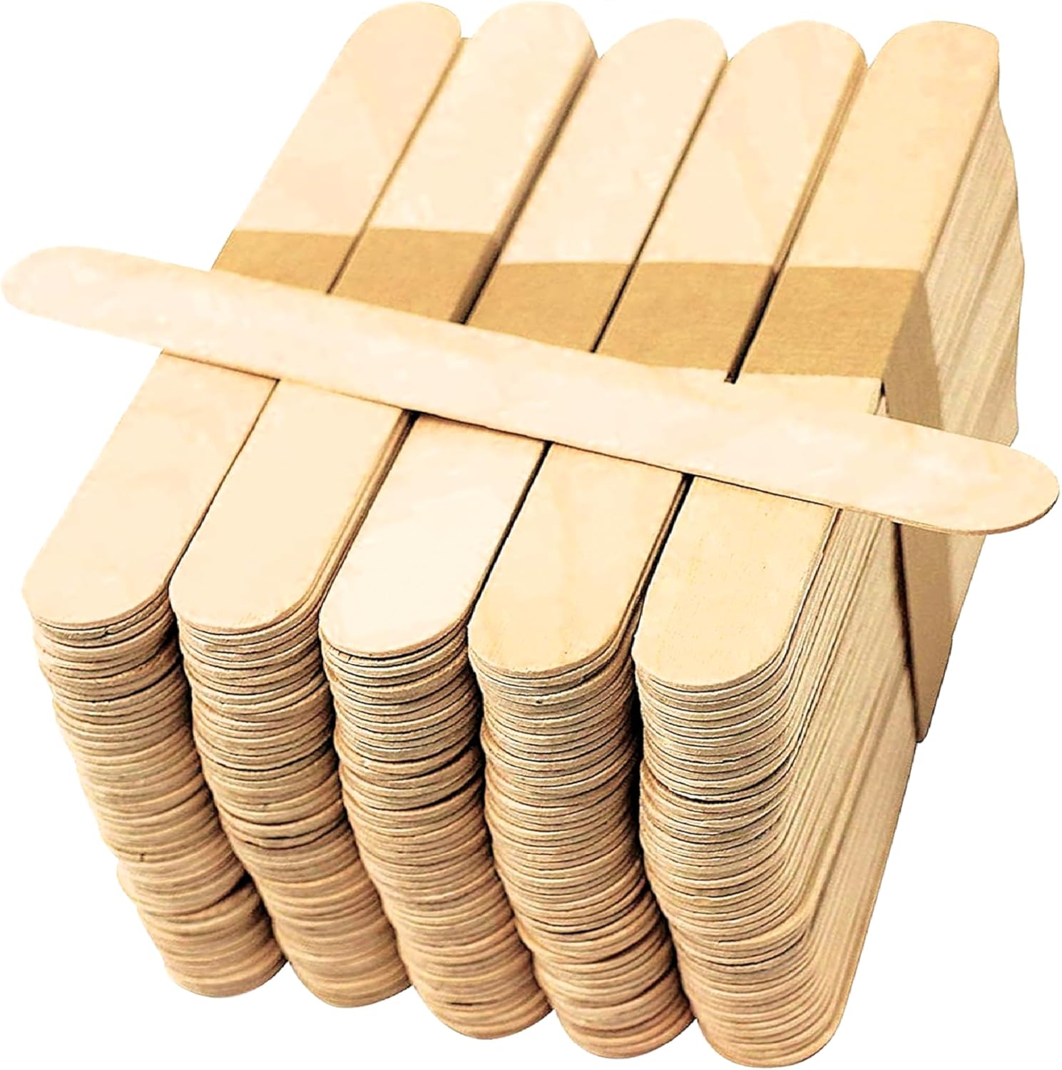 Jumbo Lollipop Sticks – 50 Large Wooden Popsicle & Craft Sticks – Jumbo Lolly Sticks for Crafting, Modelling & Plant Labels – 150mm x 19mm Natural Wood