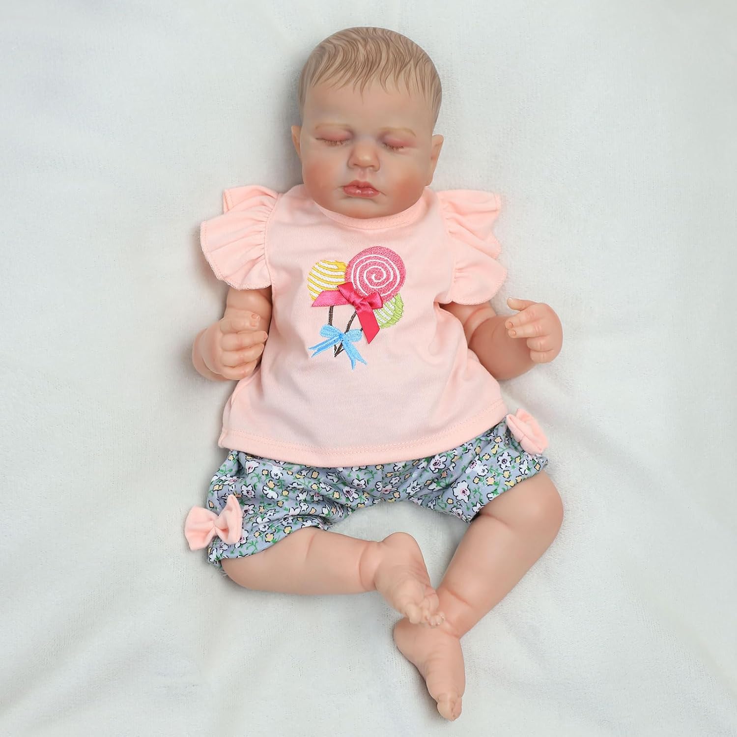 Realistic Reborn Dolls, 20 Inch Weighted Real Baby Feeling Lifelike, Handmade Vinyl Doll with Weighted Soft Body, Reborn Babies That Look Real, Advanced Painted Gift Set for Kids Age 3+