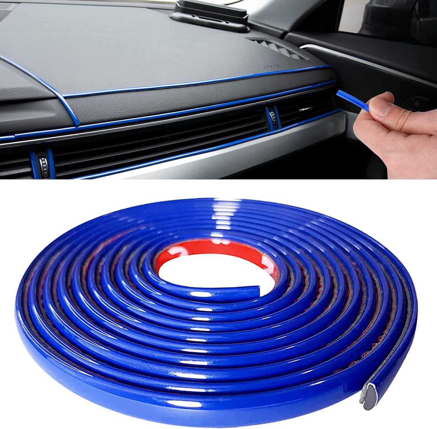 16Ft(5M) Car Trim Strip Self-Adhesive, Automotive Side Body Chrome Moulding Car Exterior Accessories for Men, DIY Car Trim Line Molding for Car Decoration Door Window