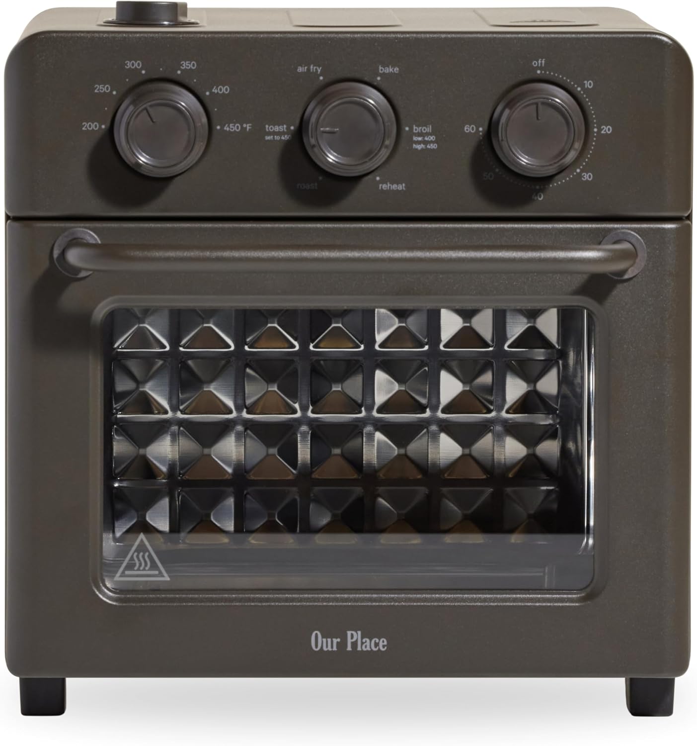 Our Place Wonder Oven | 6-in-1 Stainless Steel Air Fryer Toaster Oven Combo with Basket, Rack, Pan & Tray | Compact 13 QT Countertop Capacity - Toast, Roast, Bake, Reheat, Broil & Steam | Char