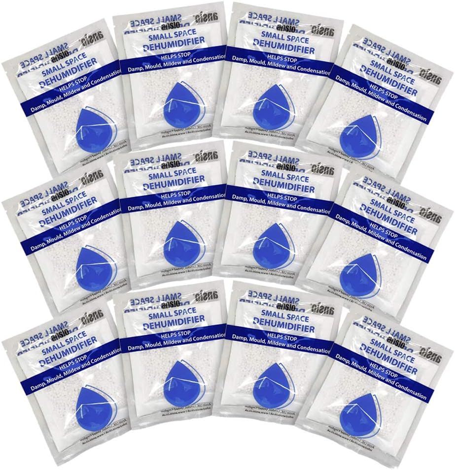 ANSIO Interior Dehumidifier Damp Absorber Sachets, Drawer Dehumidifiers Bags, Small Space Sachets 12 x 36 grams