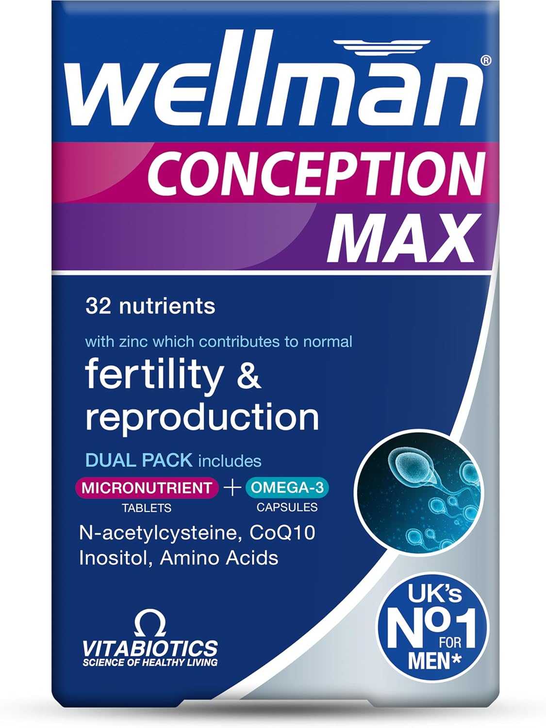 Wellman Conception Max, Conception and Fertility Vitamin for Men