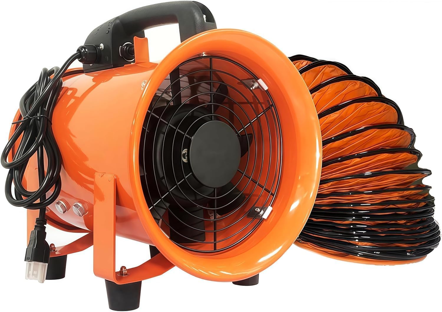 WUDLEP Dust Extractor Ventilation Fan, 380W Portable Hose Workshop Fume Air Blower, 12" Dust Fume Extractor Ventilation Fan 230v with 5m Duct, Ideal for Workshops, Welding Booths, Factories