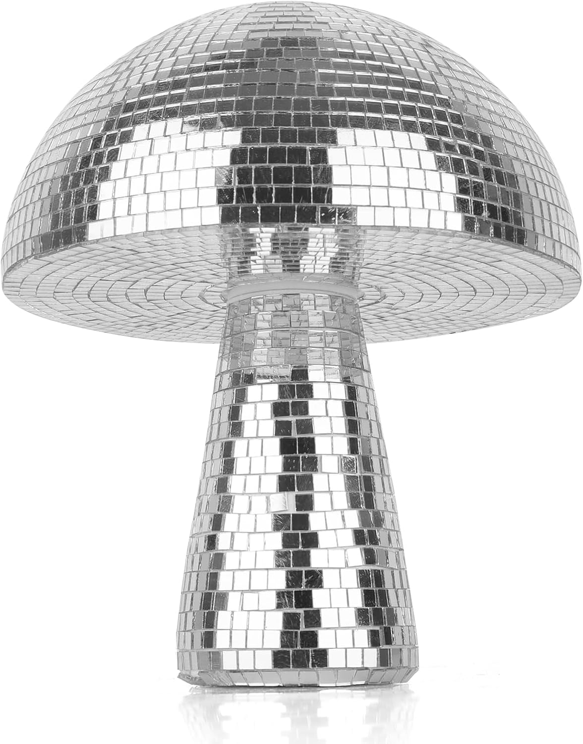 Creative Mushroom Disco Ball for Party, Table Decor Mirror Retro Handmade Disco Ball Mushroom Shape Home Art Decorations,Bar Ornaments(Silver, S(5.9''))
