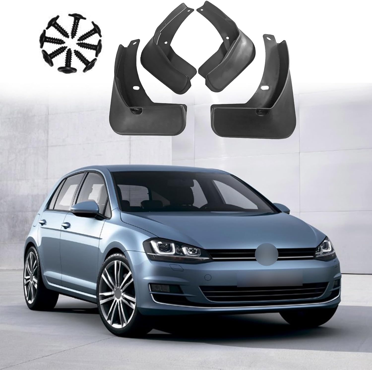 ERMWALR for VW Golf 7 MK7 7.5 MK7.5 2013-2019 Mud Flaps - Set of 4 No Drilling Required Car Fenders Flexible PP Mud Flap Splash Guard (Glf 7 13-19)