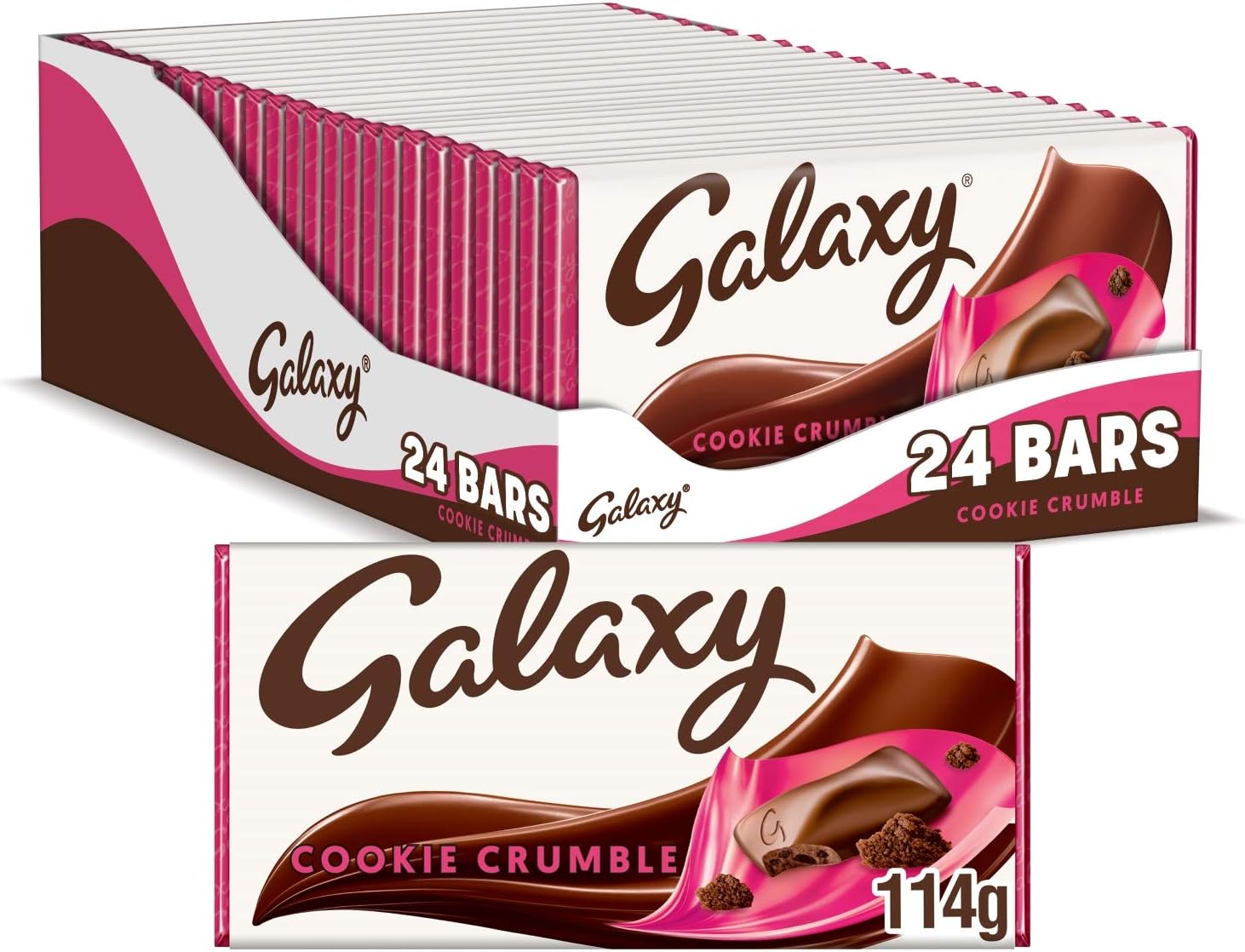 Galaxy Cookie Crumble Chocolate Bar Bulk Box, Chocolate Gift, Milk Chocolate, Bulk Chocolate, 24 x 114g