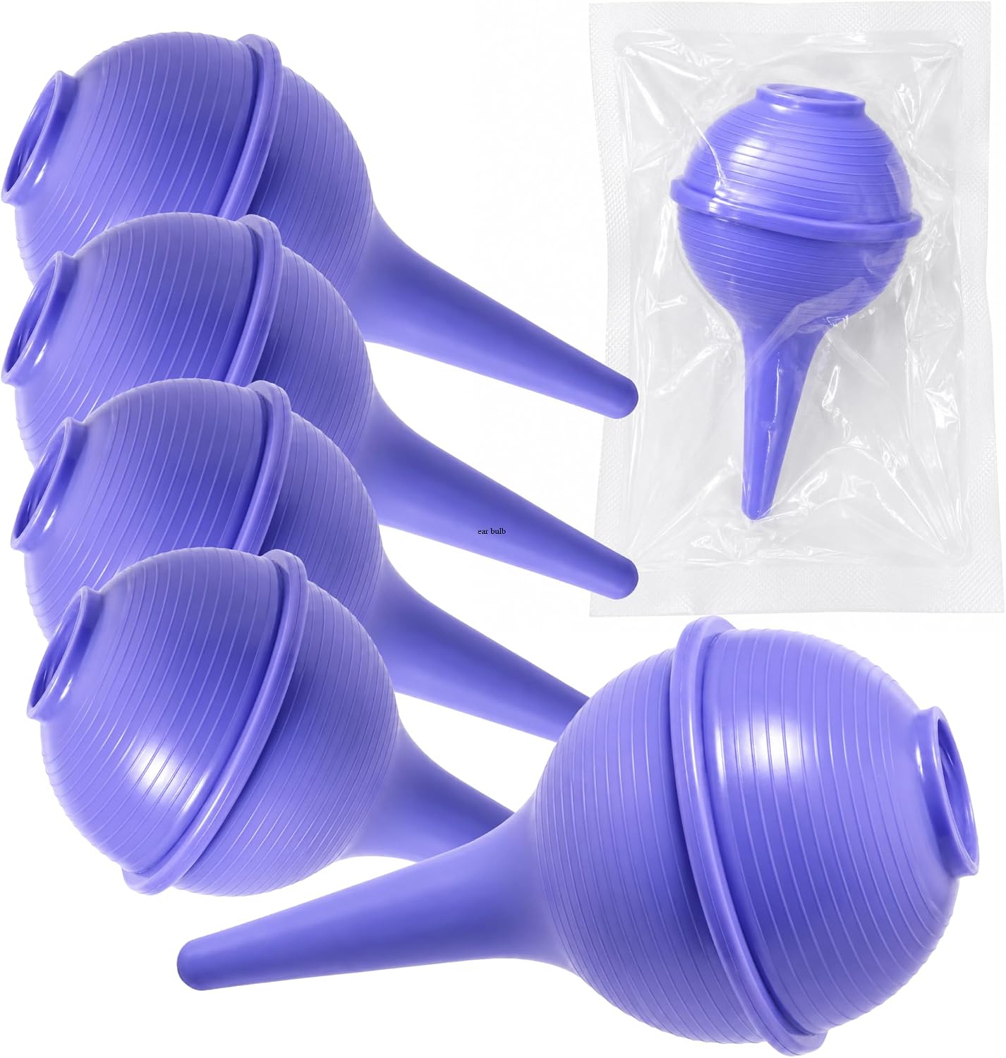 Vakly Sterile Ear Bulb Syringe 2 oz, Rubber Nasal Aspirator, 5 Pack