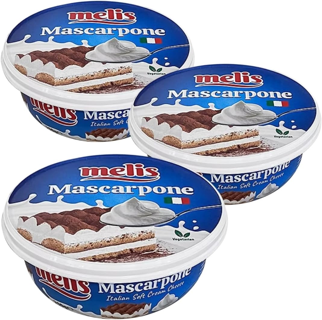 Melis Double Cream Mascarpone – 250 g | Rich & Silky Soft Cheese, 3 Packs