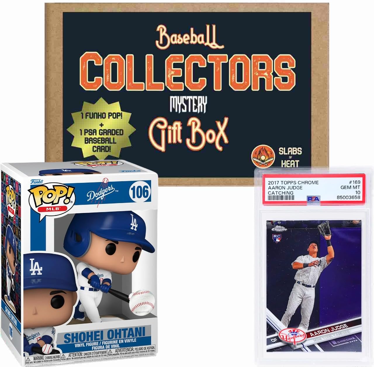 Baseball Collector's Mystery Gift Box: Funko Pop! & PSA Graded Card│ONE PSA Graded Baseball Card & ONE Authentic MLB Funko Pop │Ideal Gift for Collectors & Baseball Fans, SOH-FUN-2