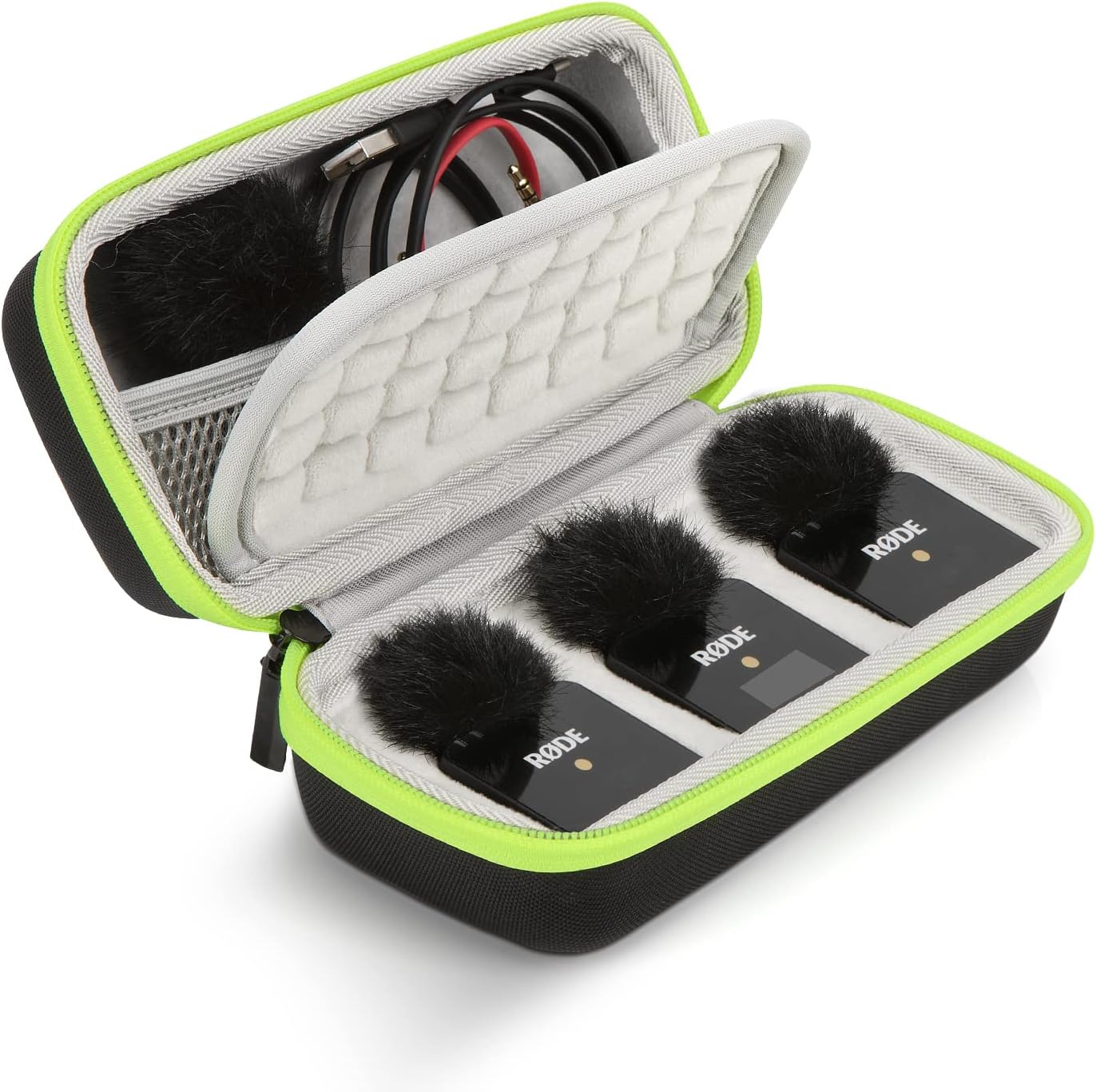 YOUSHARES Wireless Go 2 Hard Case - Professional Flocking Mic Case Carring Case Compatible with Rode Wireless GO II Microphone