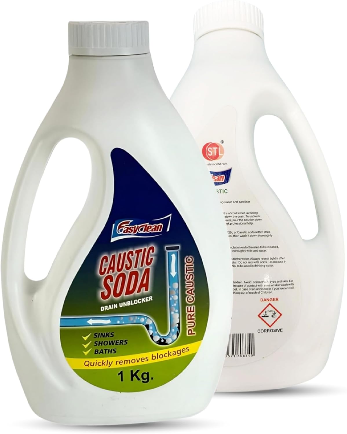 Powerful Caustic Soda Drain Cleaner | Effective Clog Remover, Industrial Strength Formula, Fast Action (1 KG)