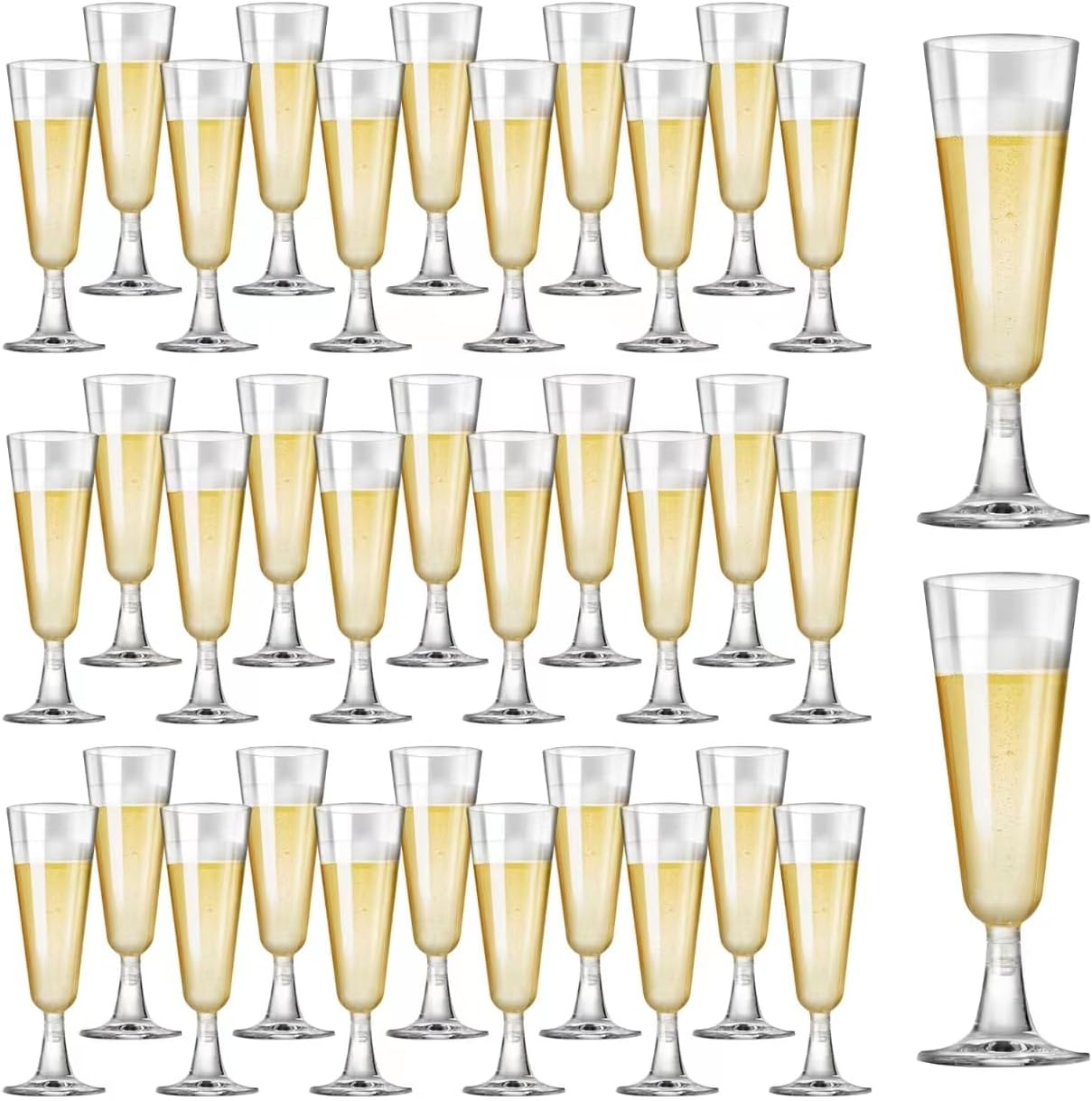 SUREHOME Plastic Champagne Flutes 40 Pack Disposable Champagne Glasses 5.5 Oz Clear Plastic Mimosa Glasses Wedding Cocktail Cups Bulk for Engagement Birthday Graduation Decorations 2025 Party Supplies
