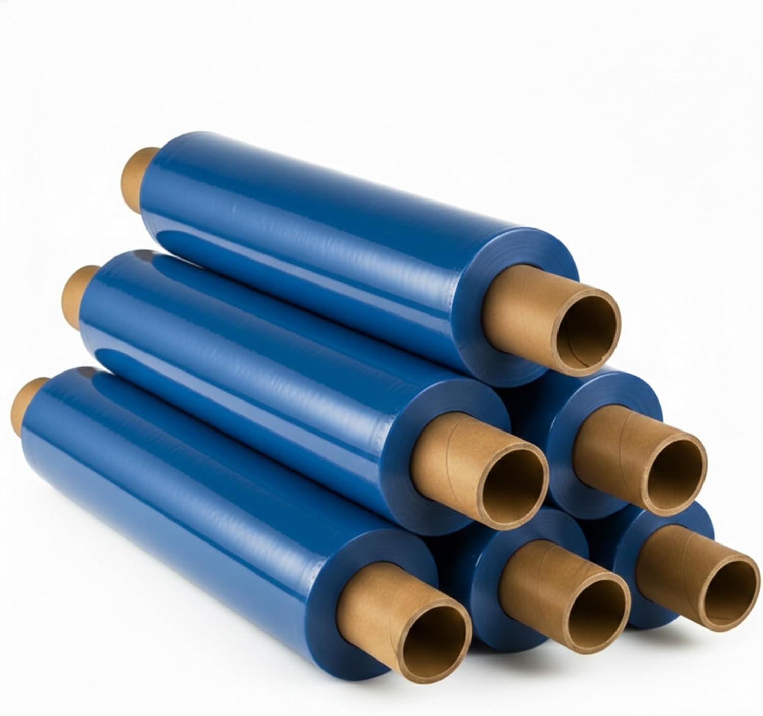 6 x Pallet Wrap Heavy Duty Blue Shrink Stretch Film 400mm x 250m 20mu Extended Core Tear Resistance for Industrial Use Logistics Sofa Furniture House Moving Packaging