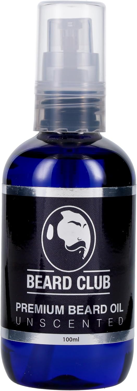 Beard Club – Unscented Beard Oil - 100ml Bottle - Beard Growth & Conditioner Oil - Softens & Moisturises