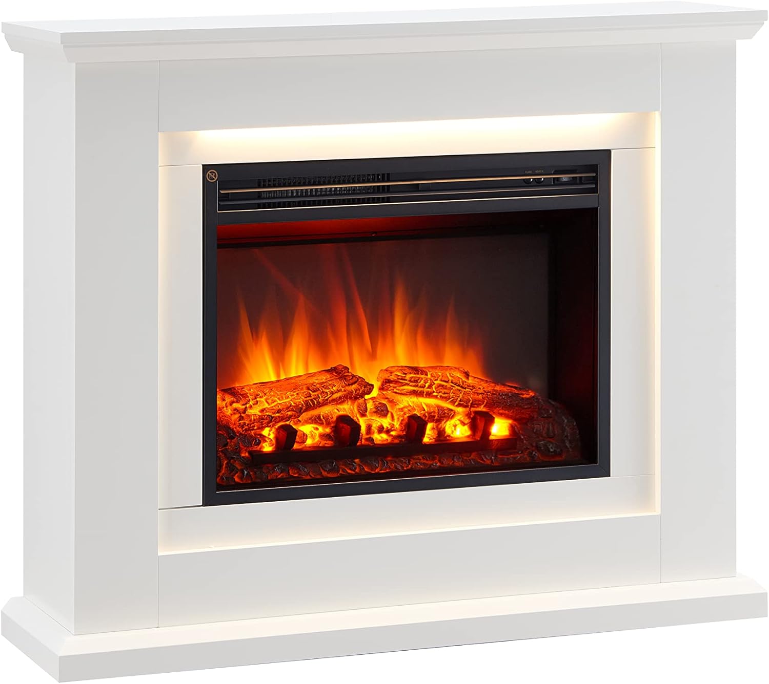 FLAMME Evora Fireplace with 39'' surround with 2kW Fireplace Heater White Multiple Colours Available