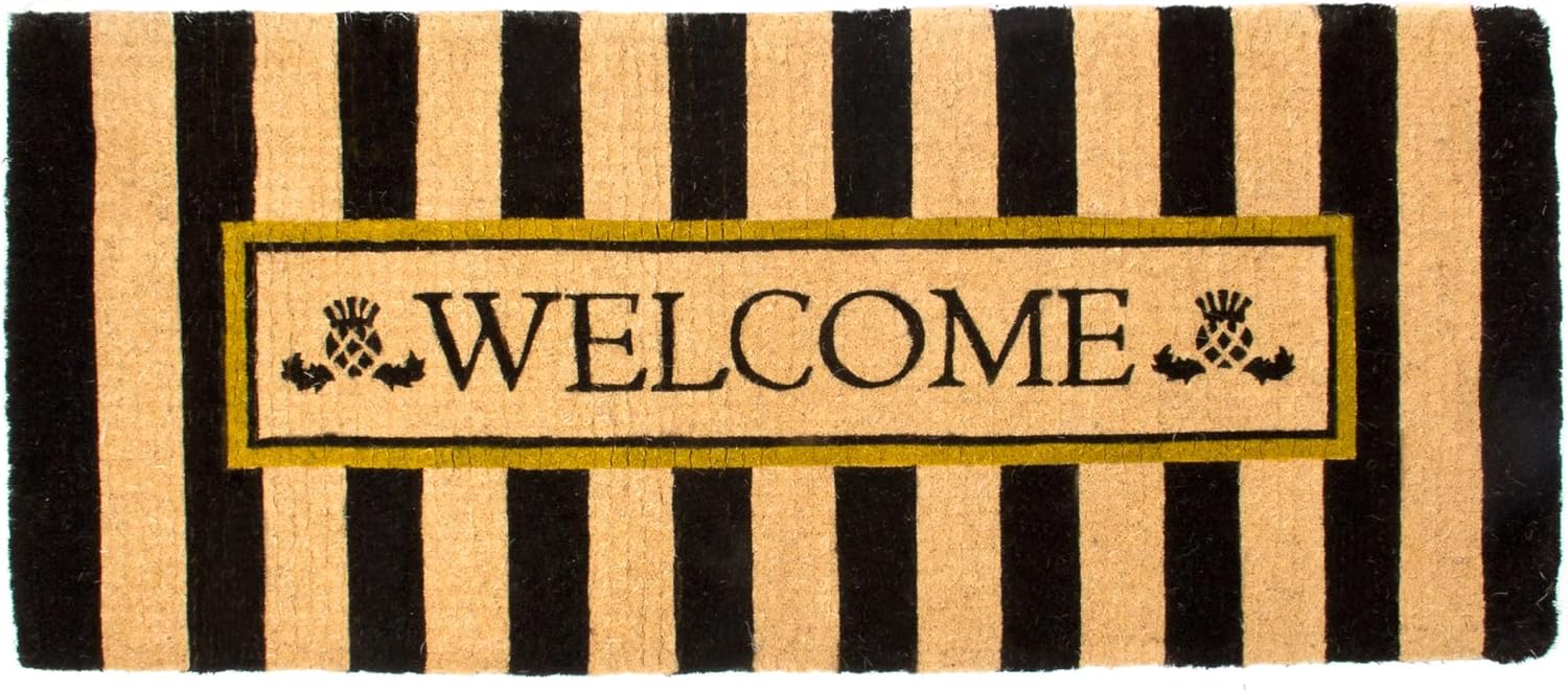 MACKENZIE-CHILDS Outdoor Front-Door Mat, Double-Door Welcome Mat, Outdoor Front-Door Mat, Awning Stripe