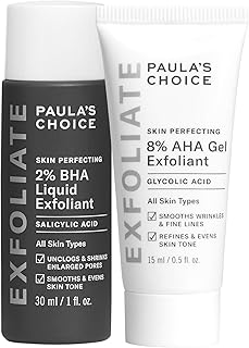 Paula's Choice SKIN PERFECTING 8% AHA Gel Exfoliant & 2% BHA Liquid Duo - Facial Exfoliants for Blackheads, Enlarged Pores, Wrinkles, and Fine Lines w/Glycolic and Salicylic Acid