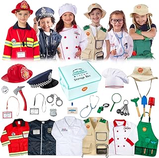 Born Toys Dress Up Clothes for Toddlers & Pretend Play Kids Costumes Set Ages 3-7, Washable Halloween Costume for Girls and Boys for Play with Storage Box