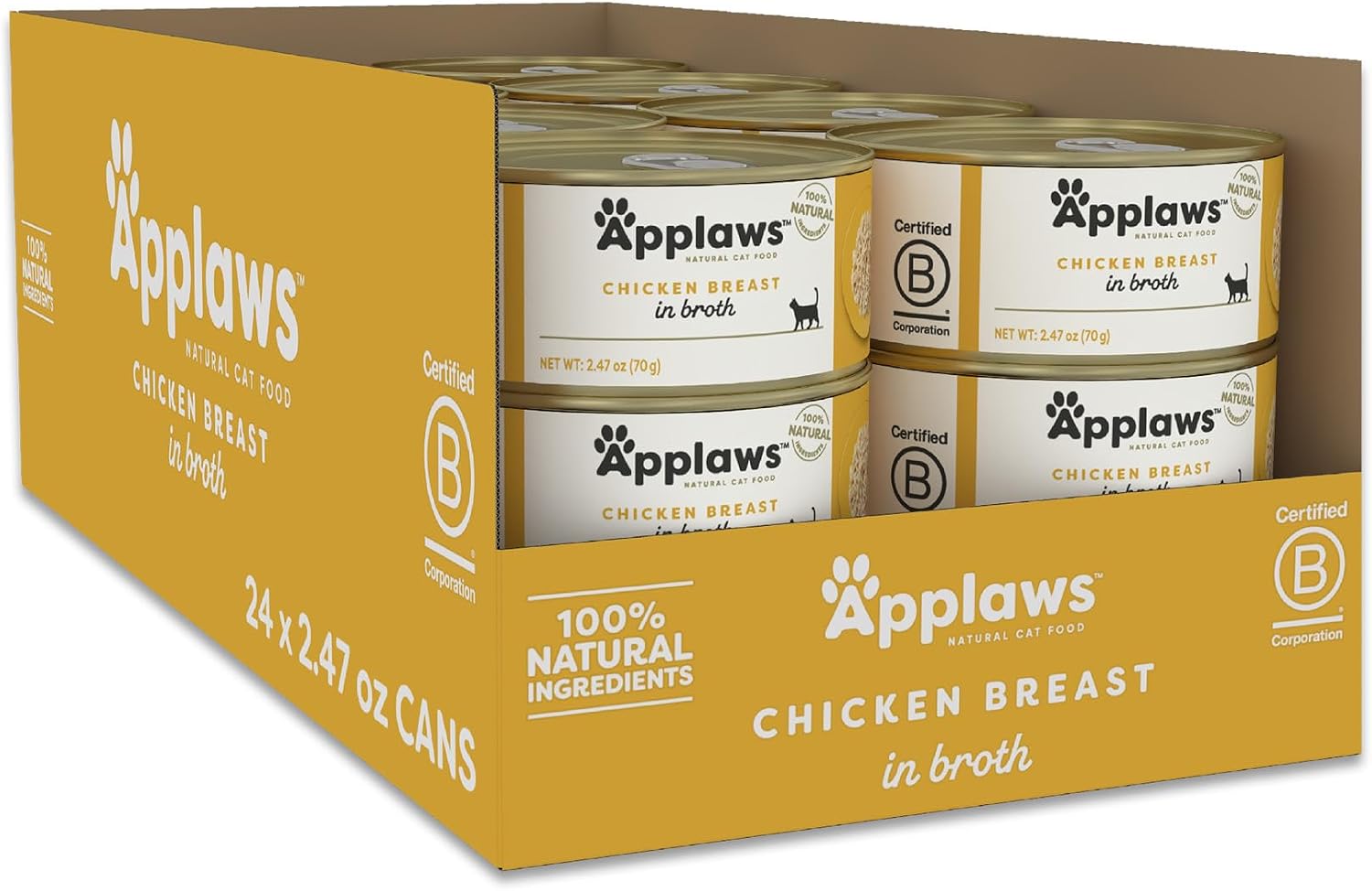 Applaws Chicken Breast in Broth Wet Cat Food 24-Pack 2.47 oz Cans