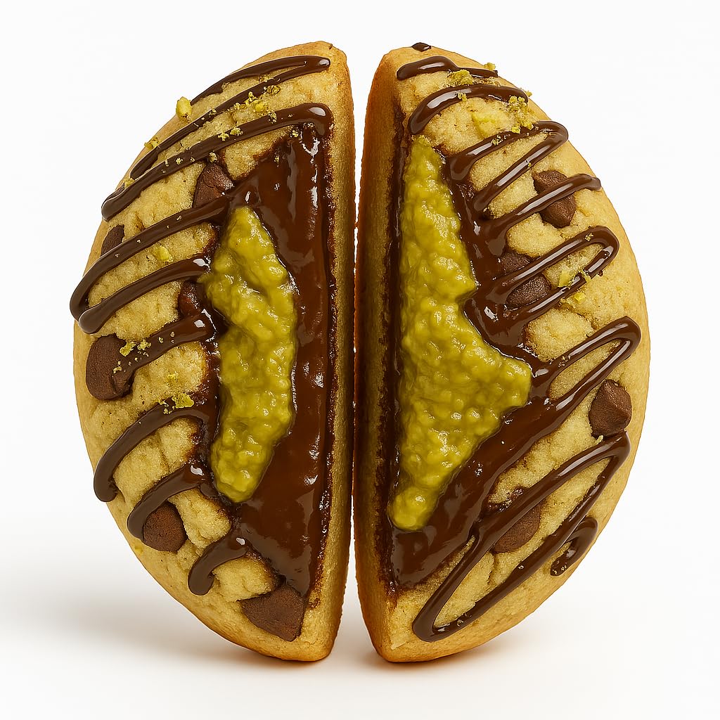 Dubai Chocolate Bar Cookie - Fat Dubai Pistachio Knafeh Chocolate Chip GIANT Soft Cookie - Crispy Crunchy Snack - US Origin