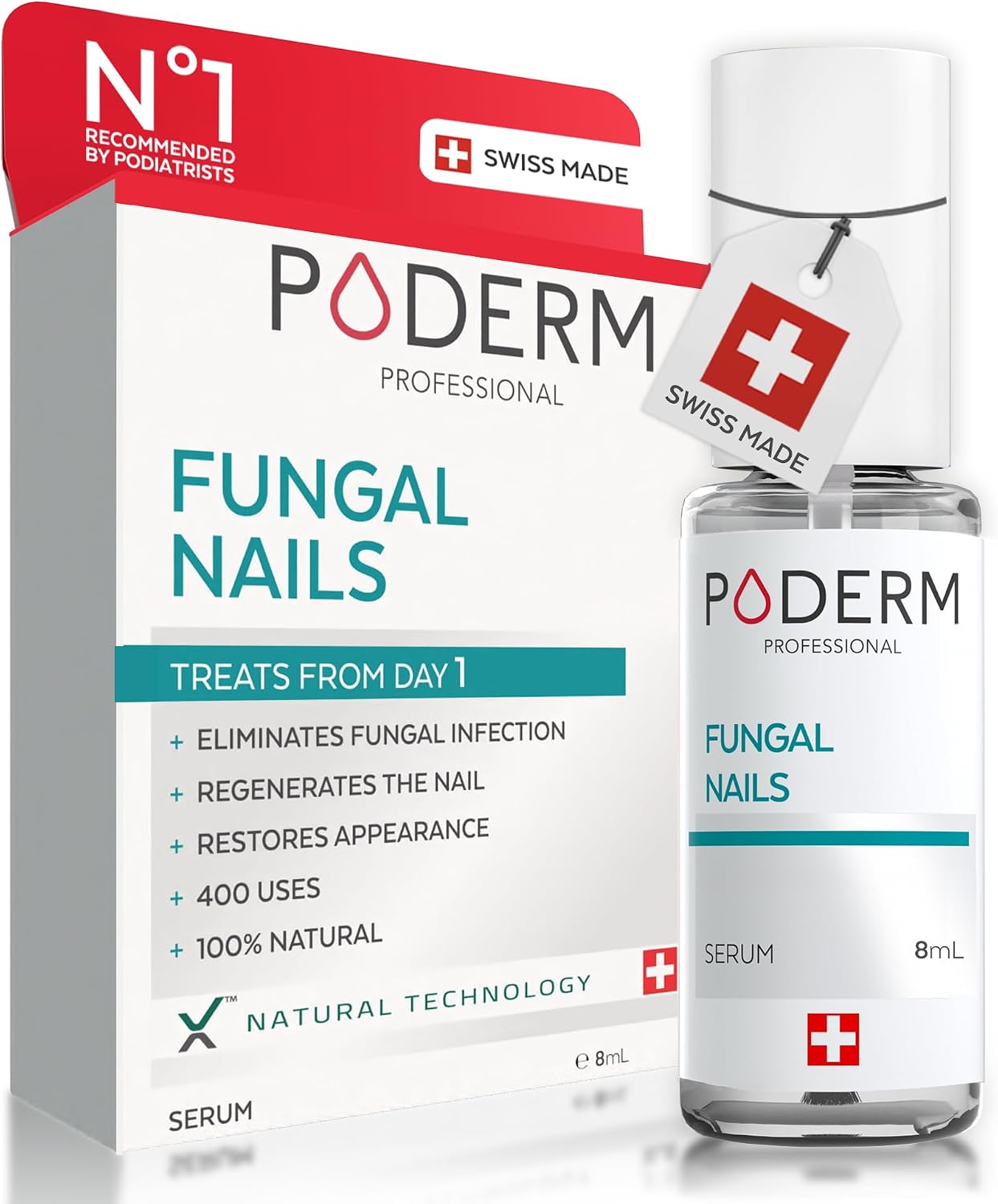 PODERM - FUNGAL NAIL TREATMENT - Nail Fungus Treatment for Toenail - Exceptional and Powerful Plants Anti-Fungal Restorative Properties - Professional Foot/Hand Treatment - Quick&Easy - Swiss Made