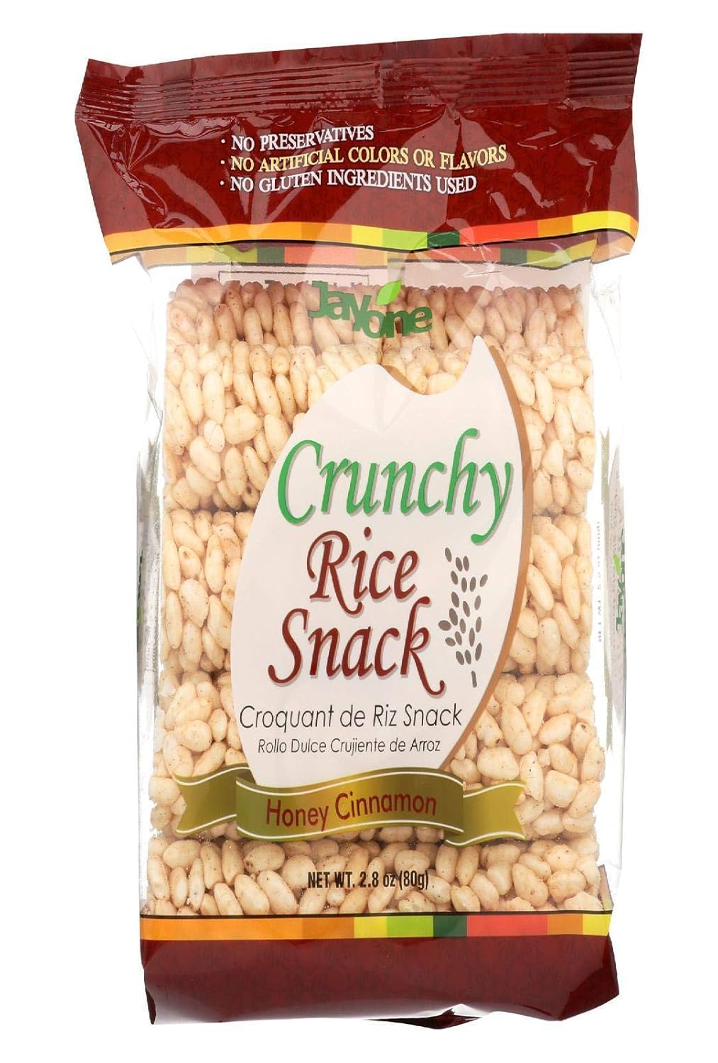 Jayone Rice Snack Crunchy honey Cinnamon, 2.8 oz