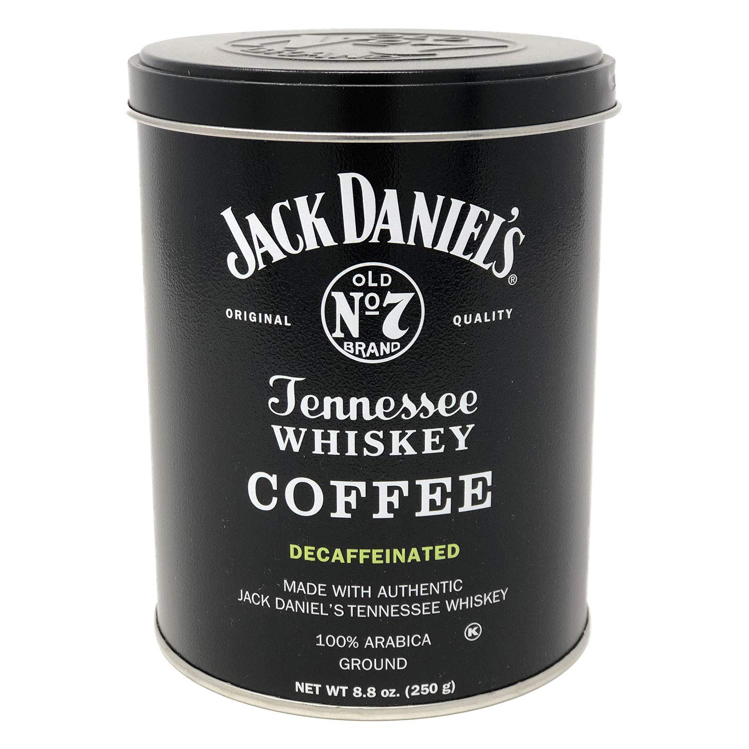 Jack Daniel's Tennessee Whiskey Ground Coffee (Decaf, 8.8 oz) - 100% Arabica - Medium Roast - (1 Can)