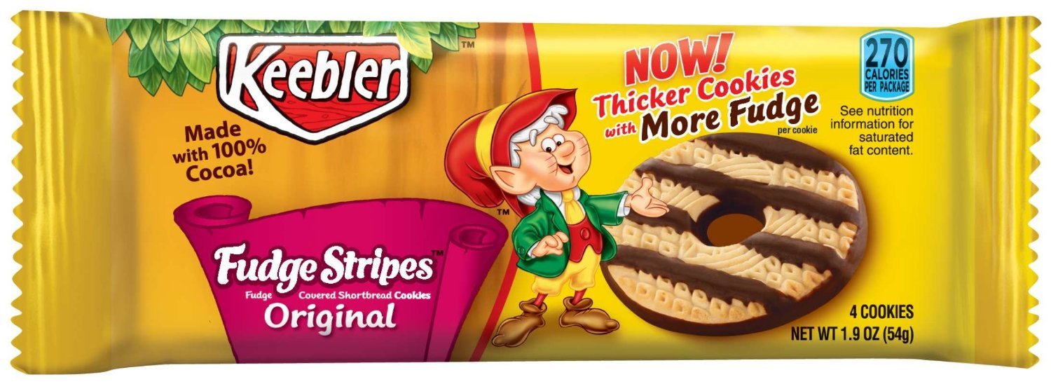 Keebler Fudge Stripes Cookies - 1.9 oz Pack (12 Packs)