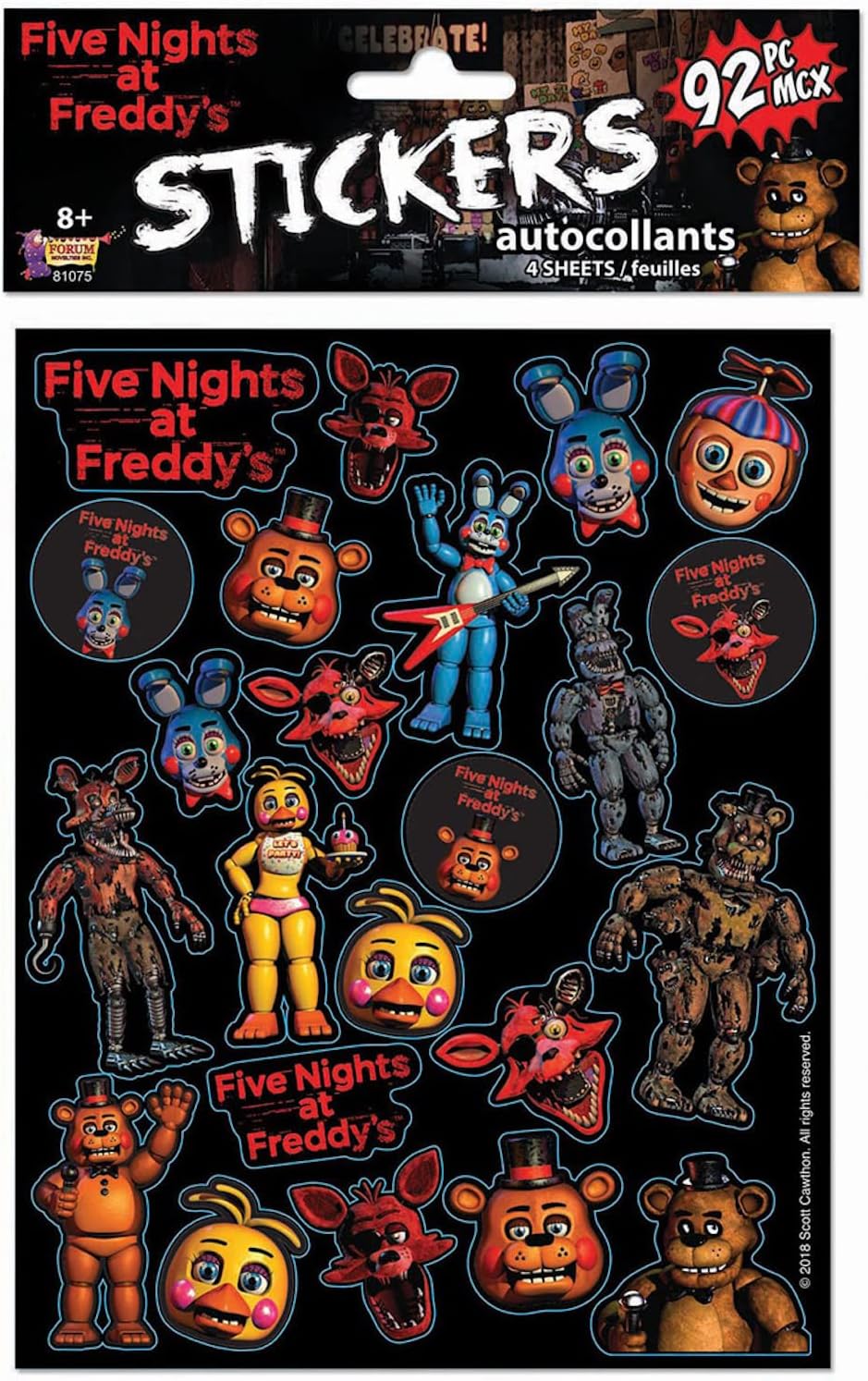 Rubie's Forum Five Nights at Freddy's Sticker Sheet
