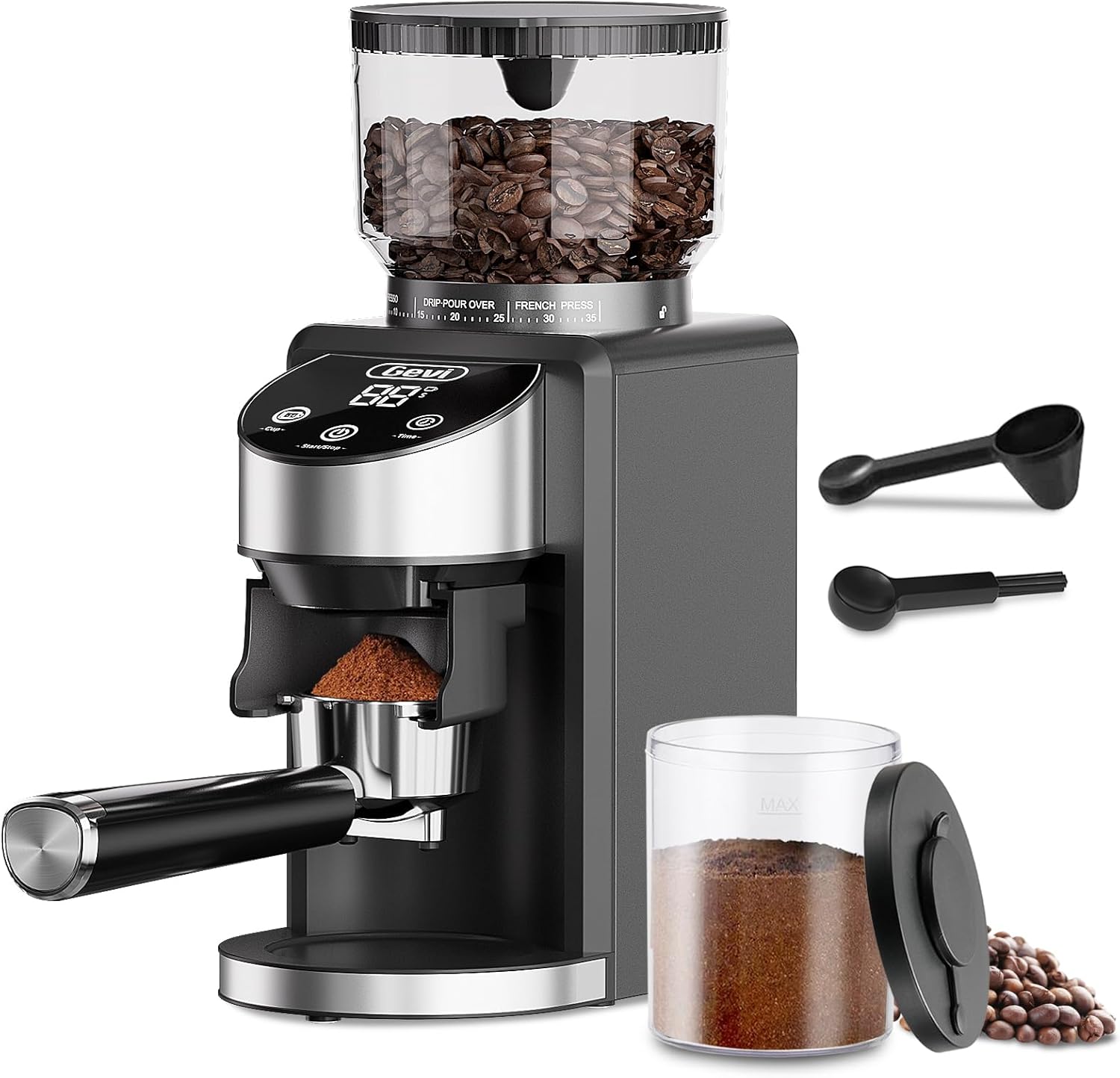 Gevi Burr Coffee Grinder, Adjustable Conical Burr Mill with 35 Precise Grind Settings, Anti-Static, Coffee Grinder Electric for Espresso/Drip/Percolator/French Press/American/Turkish Coffee Makers