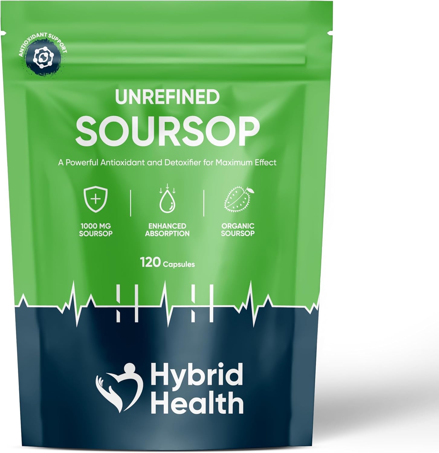 Soursop Capsules 1000 MG | 120 Capsules | High Strength Powerful Antioxidant & Detoxifier | 100% Natural, Vegan, Non-GMO, Additive-Free