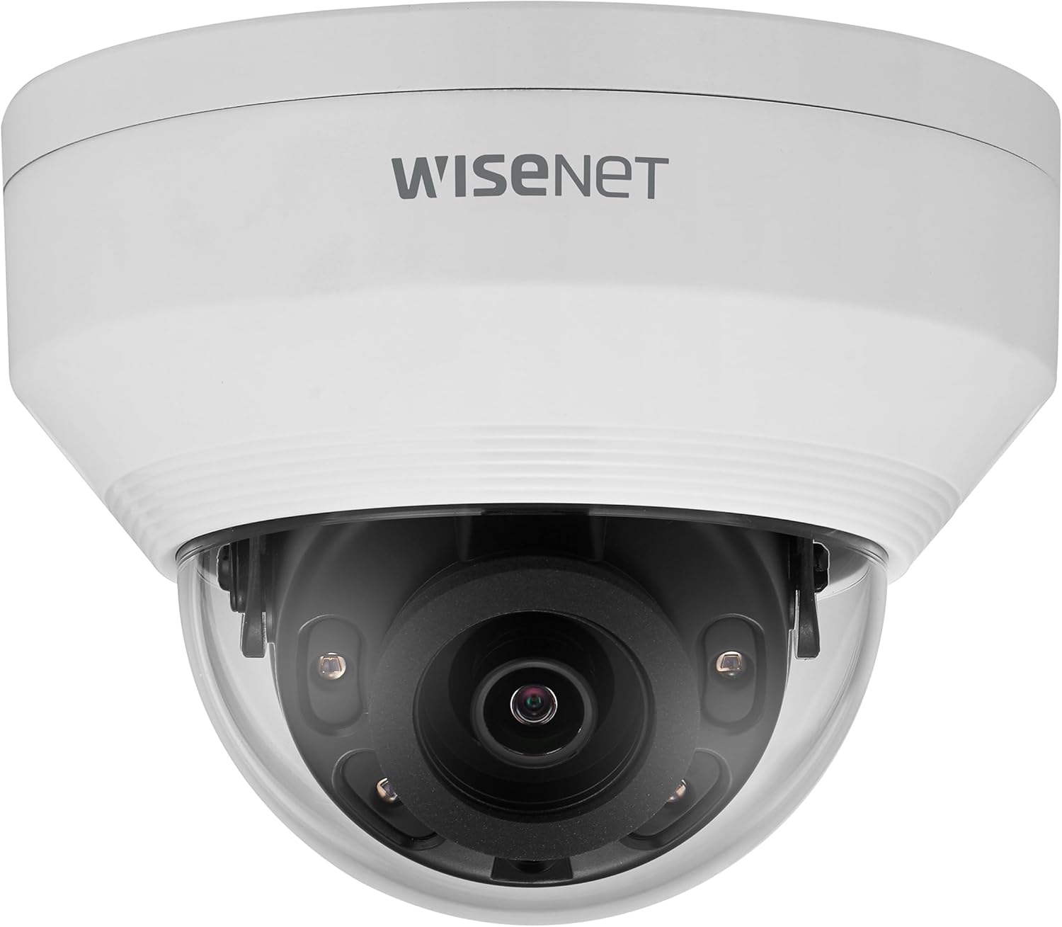 Hanwha ANV-L7012R 4MP IR Auto(ICR) WDR Outdoor Network H.265 PoE Dome Camera with 3mm Fixed Focal Lens, White/Plastic, Aluminum