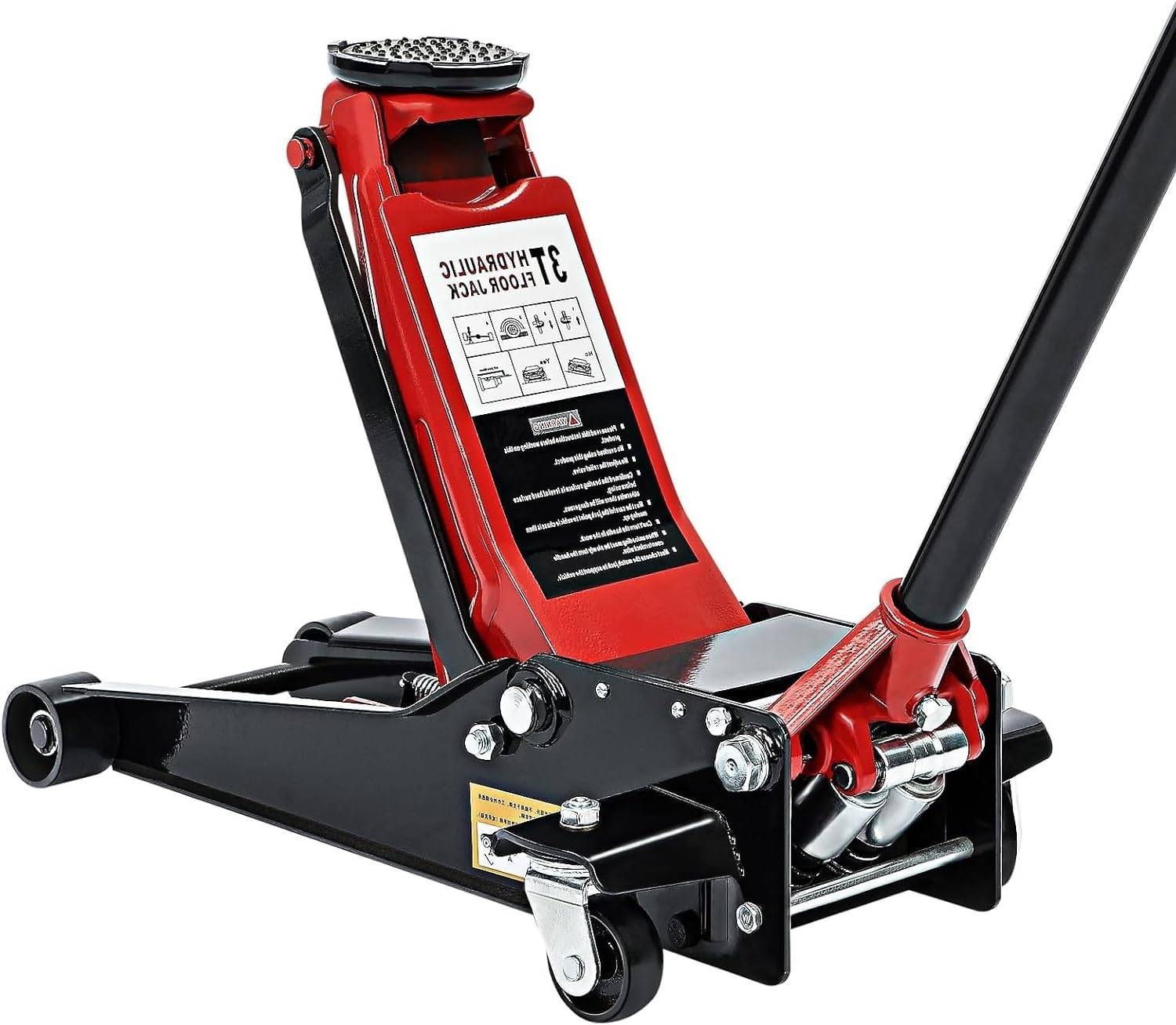 3 Tonne Heavy Duty Trolley Jack, Low Profile 85mm Hydraulic Floor Jack with High Lift 470mm for Cars & Vans Steel Construction, Dual Pump, Swivel Wheels