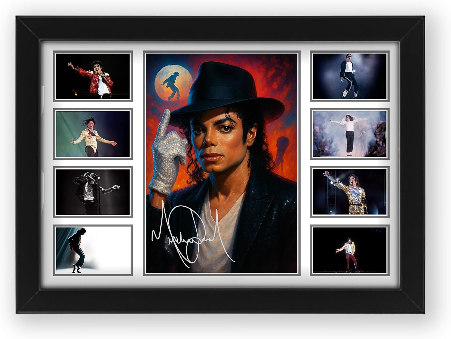 AllStarMedia Tribute to Michael Jackson Inspired Pop Music Poster Print | Fan Art Style Music Legend Wall Art | Premium Music Gift Home Décor Artwork | Limited Edition Print | A3 Framed (30 x 40 CM)