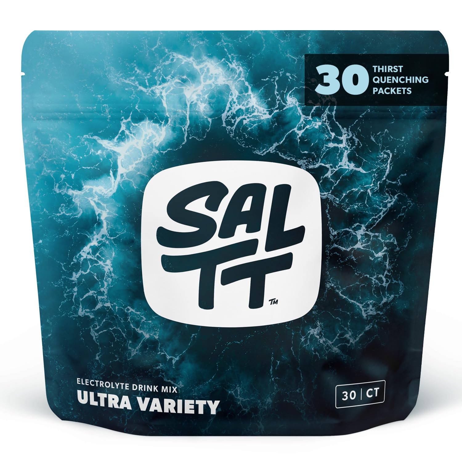 SALTT Electrolytes Powder Flavored Drink Mix - Ultra Variety - 30 Hydration Packets - Magnesium, Potassium, Sodium, Trace Minerals - Zero Sugar & Gluten Free - Travel Essentials