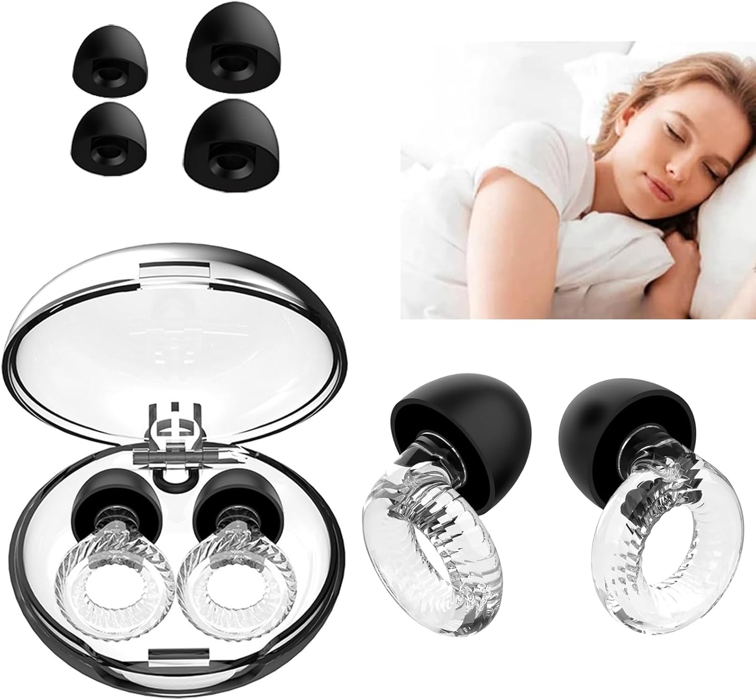 Loop Quiet Earplugs, Lightweight Noise, Cancelling Earplugs for Sleep, Work, Study, and Travel, Reusable Ear Protection with 6 Ear Tips S/M/L