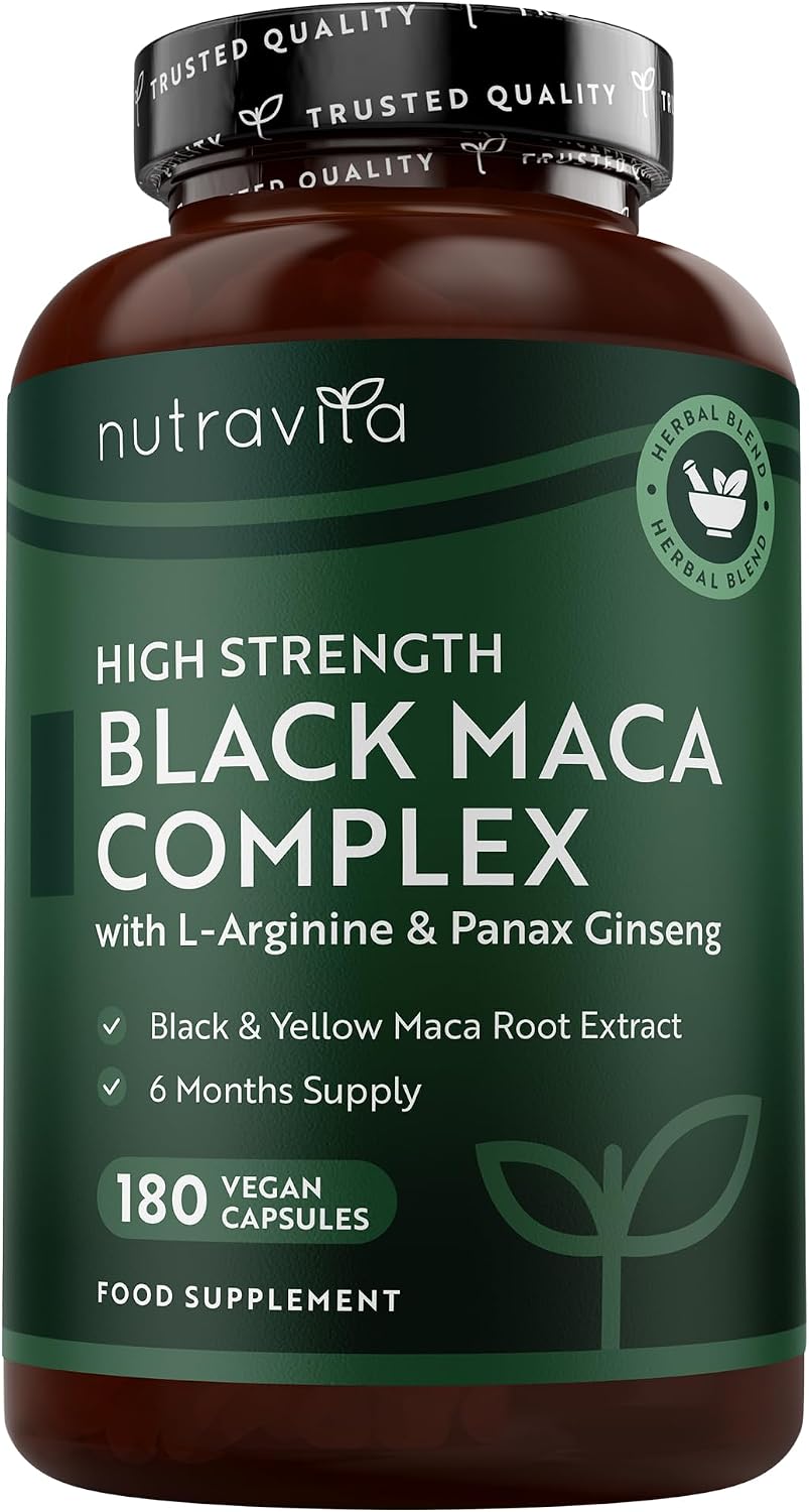 Nutravita Maca Root Capsules 5000mg - 180 High Strength Black Maca Capsules