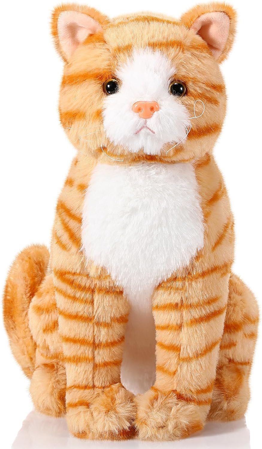 Libima 13 Inch Orange Cat Stuffed Animal Realistic Cat Plush Toy Soft Cute Stuffed Kitten Plushie Doll for Kids Birthday Gifts Pet Party Favors Bedroom Sofa Car Home Decor