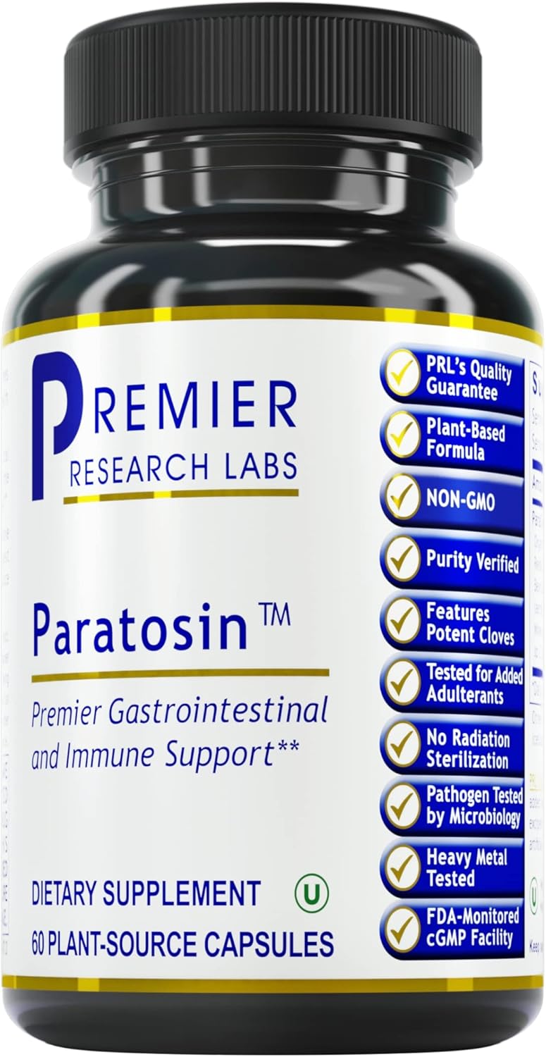Premier Research Labs Paratosin - for GI & Digestive Health with Clove Buds, Reishi, Wild Bear Garlic & Hyssop - Aids Immunity Support - Vegan & Vegetarian - 60 Plant-Source Capsules