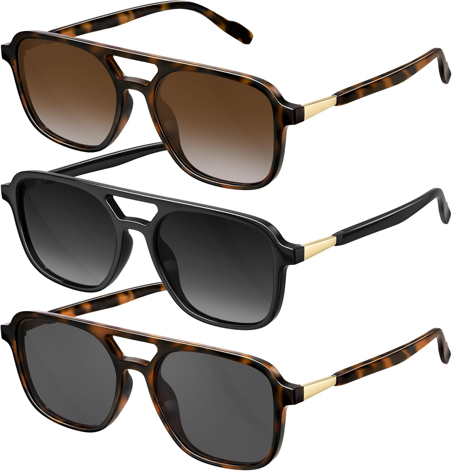 Retro Aviator Sunglasses for Women Men:Polarized Trendy Vintage 70s Rectangle Womens Shades Sun Glasses UV Protection