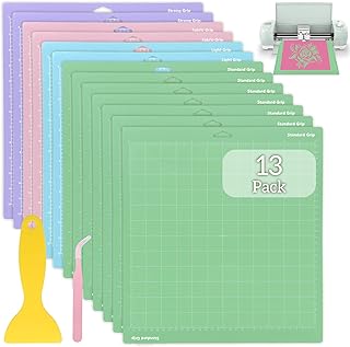 ZOCONE 13 Pcs Standard Grip Mat, 12”x12” Variety Grip Sticky Non-Slip Durable Cutting Mats for Maker, Explore Air Series, Replacement Accessories for Cricket