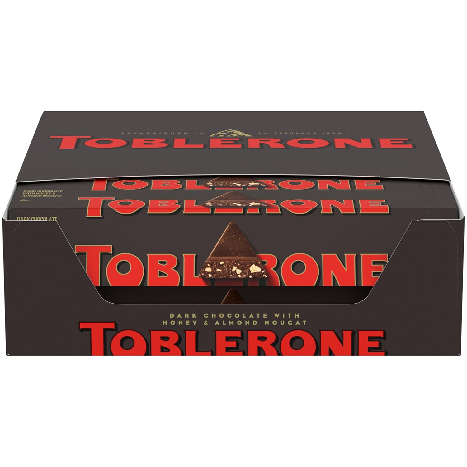 Toblerone Dark Chocolate Bar with Honey and Almond Nougat, 20 - 3.52 oz Bars