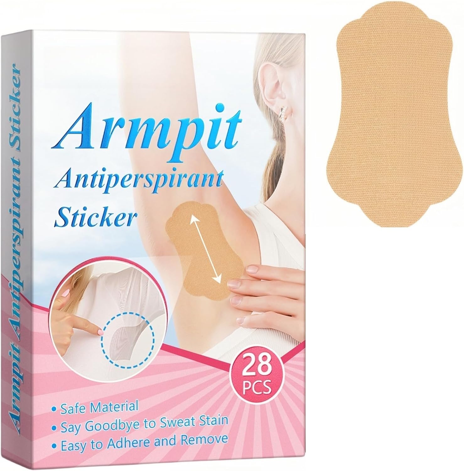 28pc Ultra-Thin Invisible Armpit Sweat Pads,Armpit Sweat Pads,Underarm S-weat P-ads,Ultra-Thin Invisible Underarm S-weat P-ads,Deodorant U-nderarm Sw-eat Stickers,Sweat-Block Wipes,Sw-eat Pa-ds