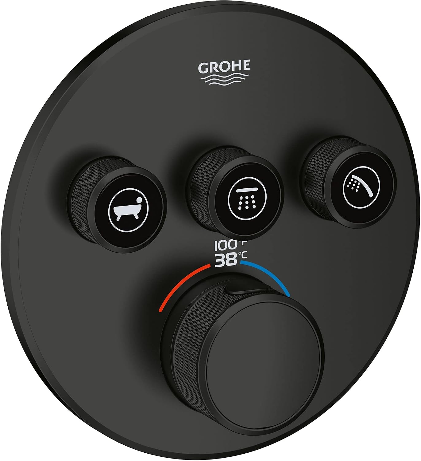 GROHE 291382430 Grohtherm Valve Trim, Matte Black
