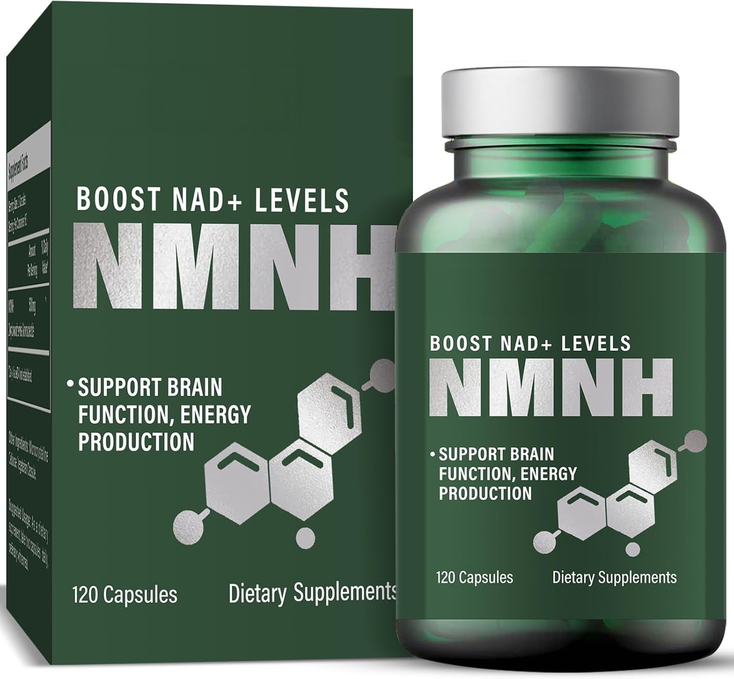 NMNH Supplement 500mg Per Serving- for Boost NAD+ Levels, Anti-Aging, Energy and Concentration, 120 Capsules