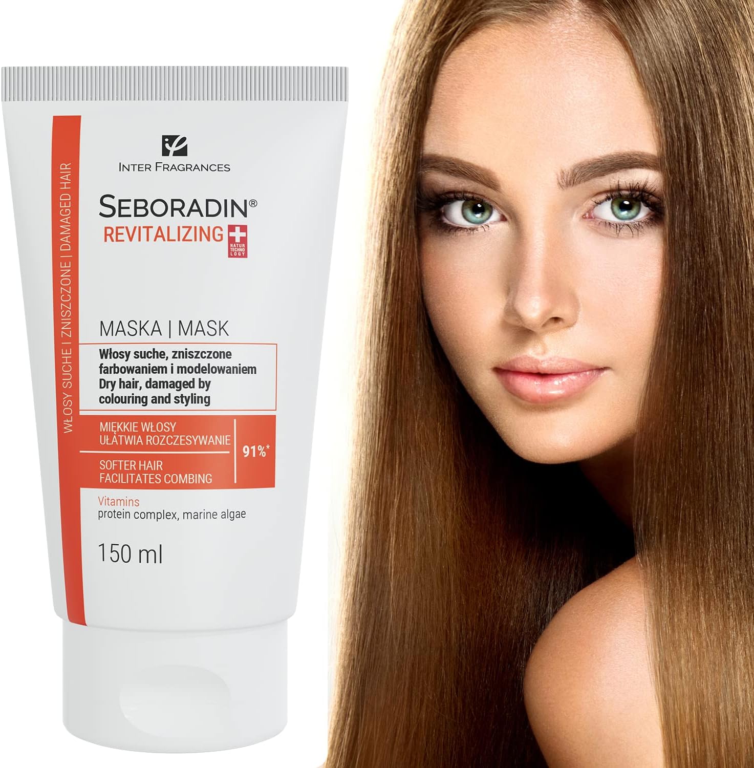 SEBORADIN REVITALIZING Hair Mask for Dry Damaged Color Hair 150 ml Hair Repair and Protection Strengthening Conditioner Hair andScalp Treatment Moisturizing Nourishing