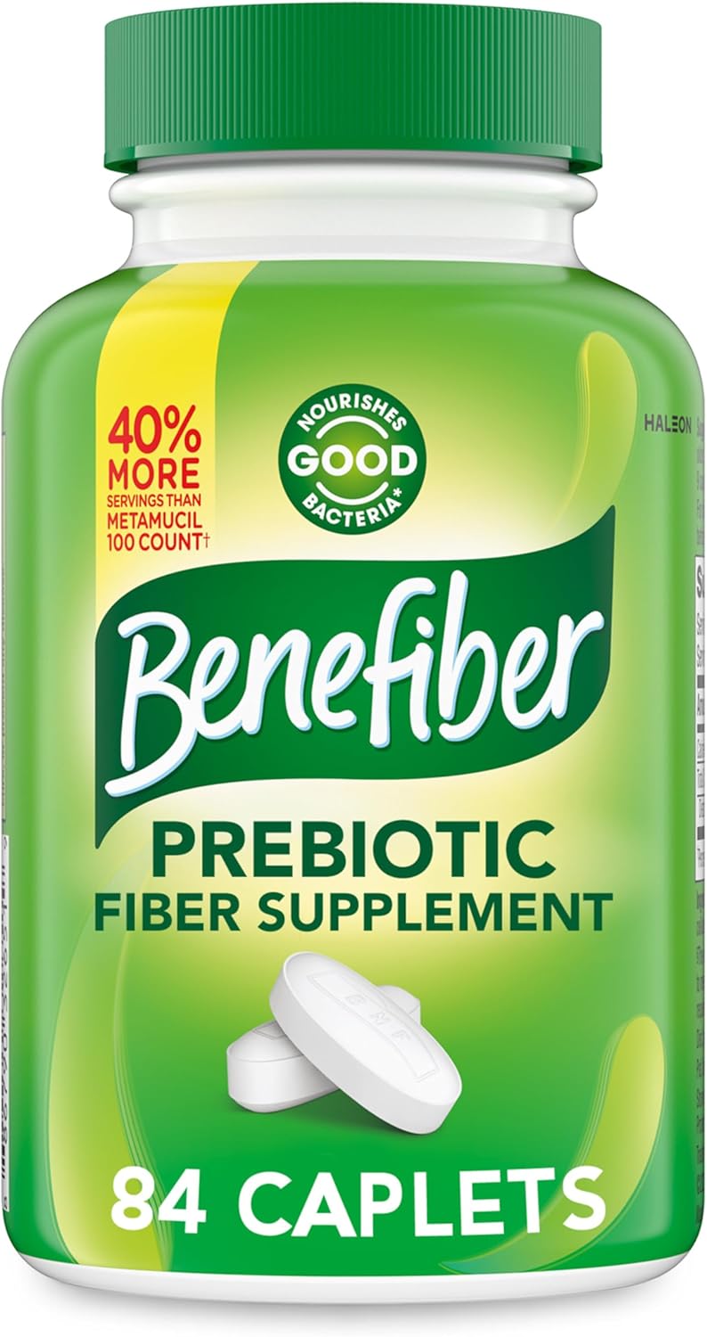 Benefiber Prebiotic Fiber Supplement Caplets, 84 Count